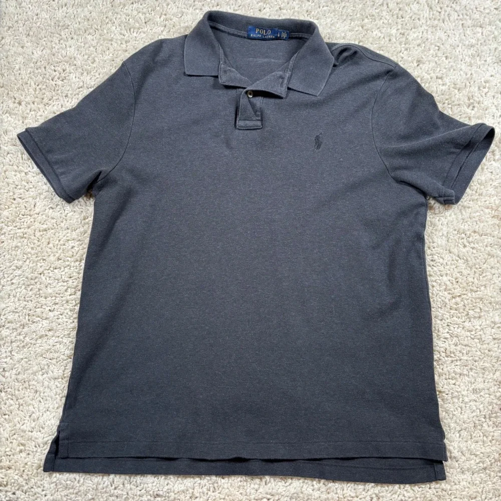 Polo Ralph Lauren Men's Dark Gray‎ Classic Fit Short Sleeve Polo Shirt Size L